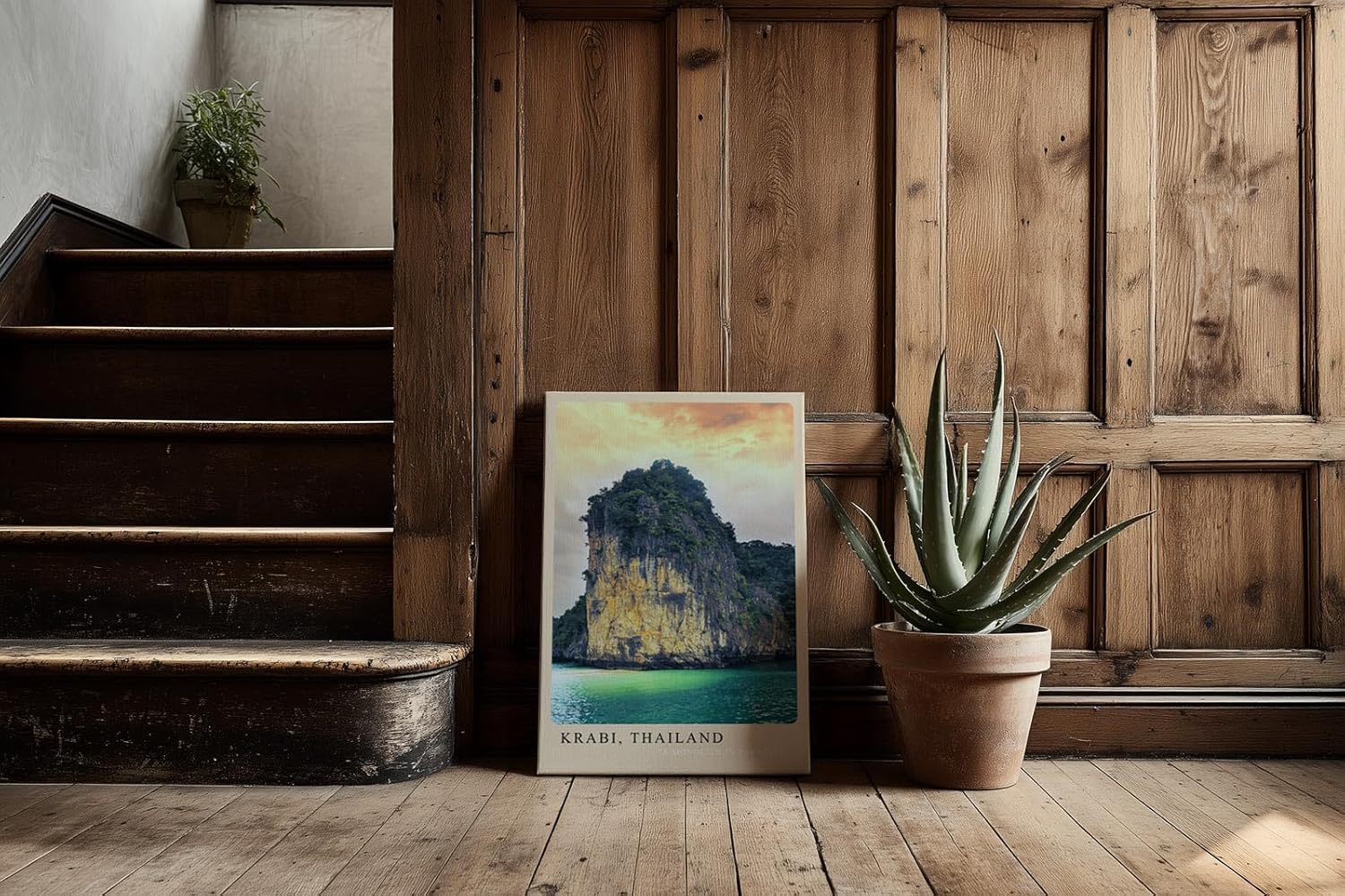 Paul Sinus Kunstdruck 40x60cm Krabi Thailand Felsinsel mit tropischem Wasser und bewaldetem Monolith