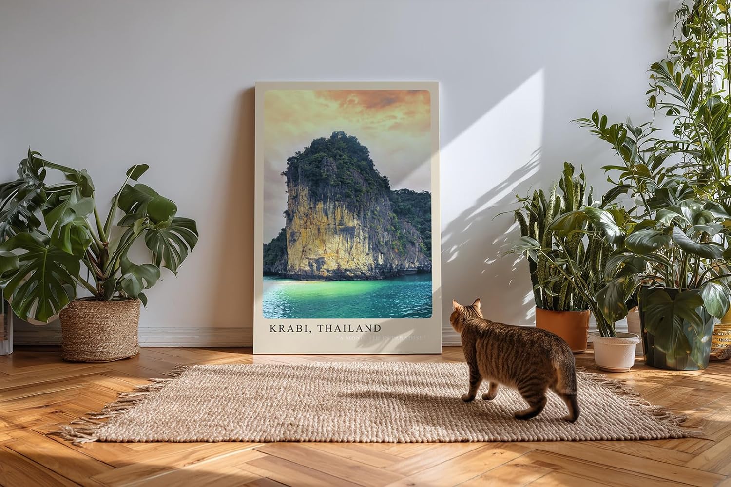 Paul Sinus Kunstdruck 40x60cm Krabi Thailand Felsinsel mit tropischem Wasser und bewaldetem Monolith