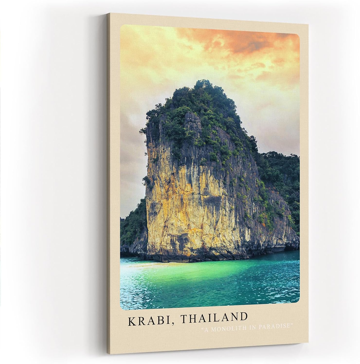 Paul Sinus Kunstdruck 40x60cm Krabi Thailand Felsinsel mit tropischem Wasser und bewaldetem Monolith