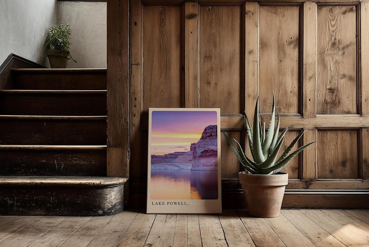 Paul Sinus Kunstdruck 40x60cm Lake Powell USA – Sandsteinformationen mit Wasserreflexion im Sonnenuntergang