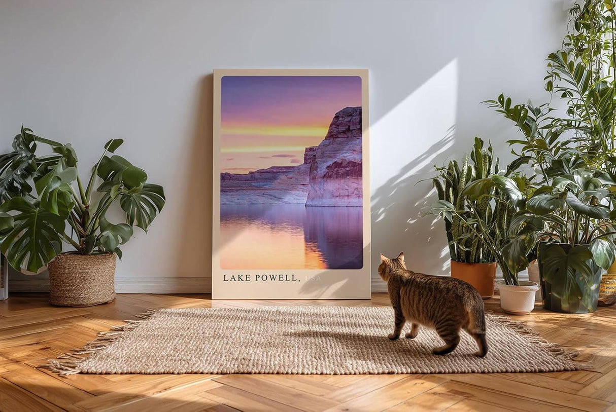 Paul Sinus Kunstdruck 40x60cm Lake Powell USA – Sandsteinformationen mit Wasserreflexion im Sonnenuntergang