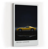 Paul Sinus Kunstdruck 40x60cm Lamborghini Miura Auto Legende Sportwagen Gelb Schwarz Retro