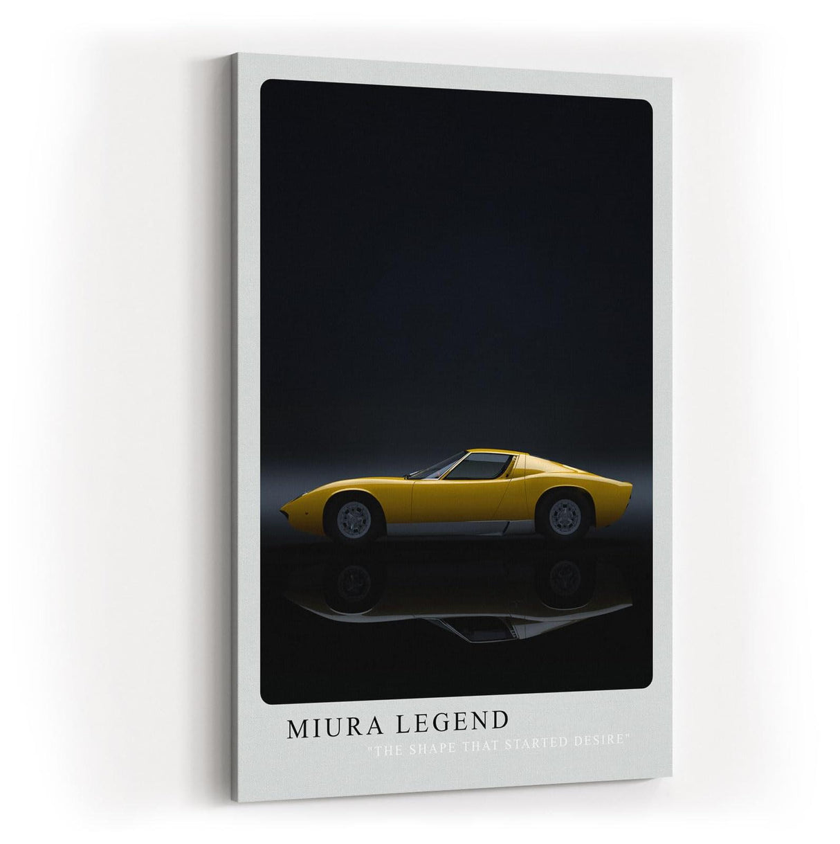 Paul Sinus Kunstdruck 40x60cm Lamborghini Miura Auto Legende Sportwagen Gelb Schwarz Retro
