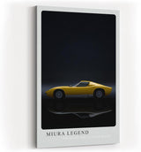 Paul Sinus Kunstdruck 40x60cm Lamborghini Miura Auto Legende Sportwagen Gelb Schwarz Retro