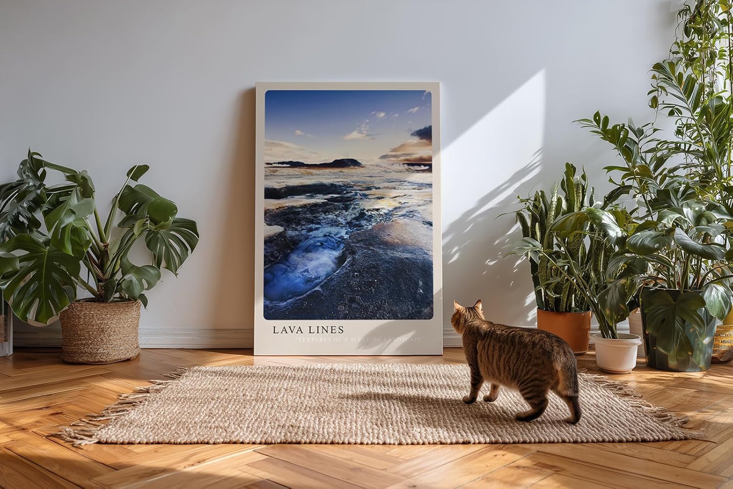 Paul Sinus Kunstdruck 40x60cm Lava Lines Vulkanisches Gestein mit strukturierten Formen im Abendlicht