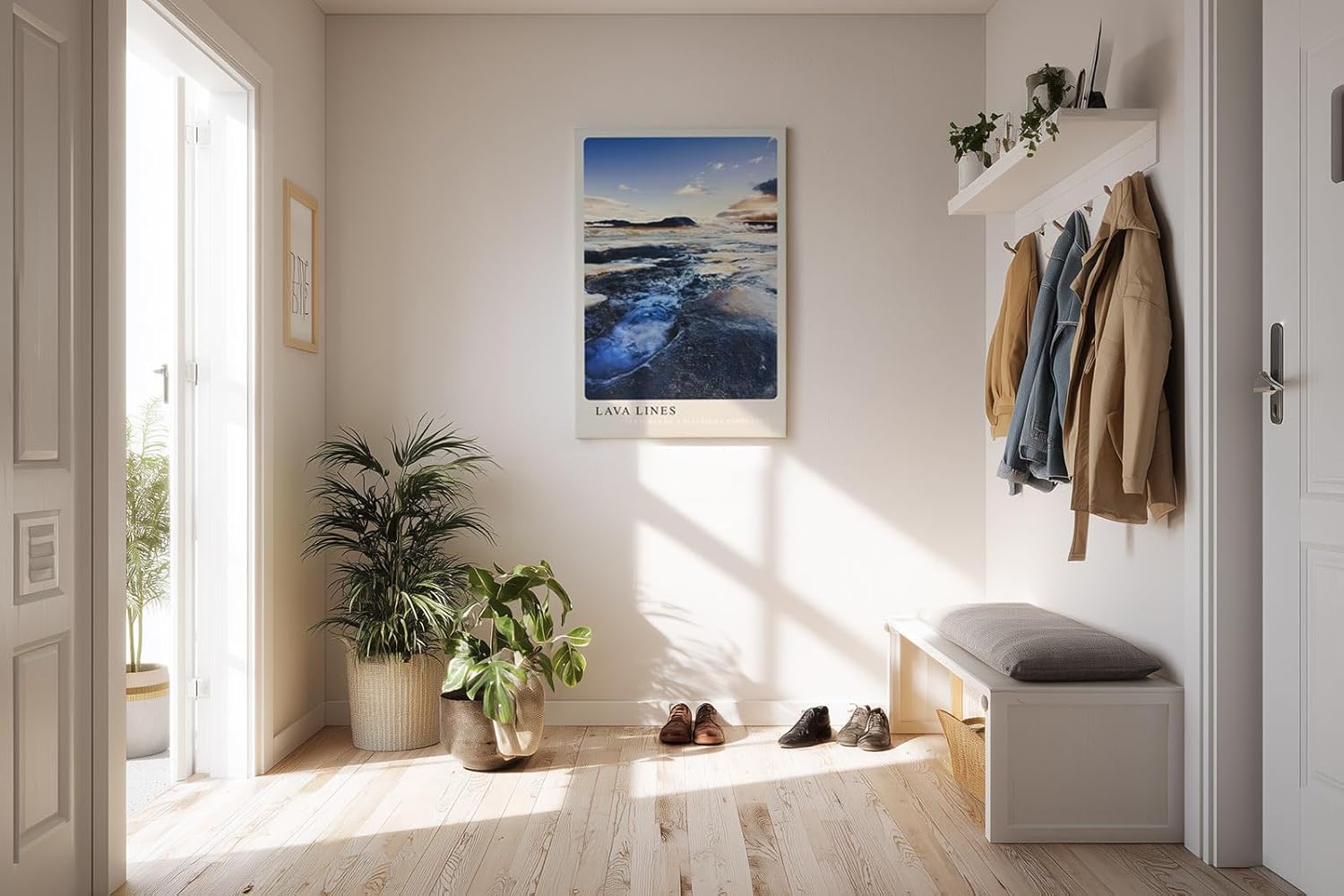 Paul Sinus Kunstdruck 40x60cm Lava Lines Vulkanisches Gestein mit strukturierten Formen im Abendlicht