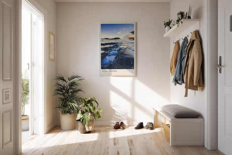 Paul Sinus Kunstdruck 40x60cm Lava Lines Vulkanisches Gestein mit strukturierten Formen im Abendlicht