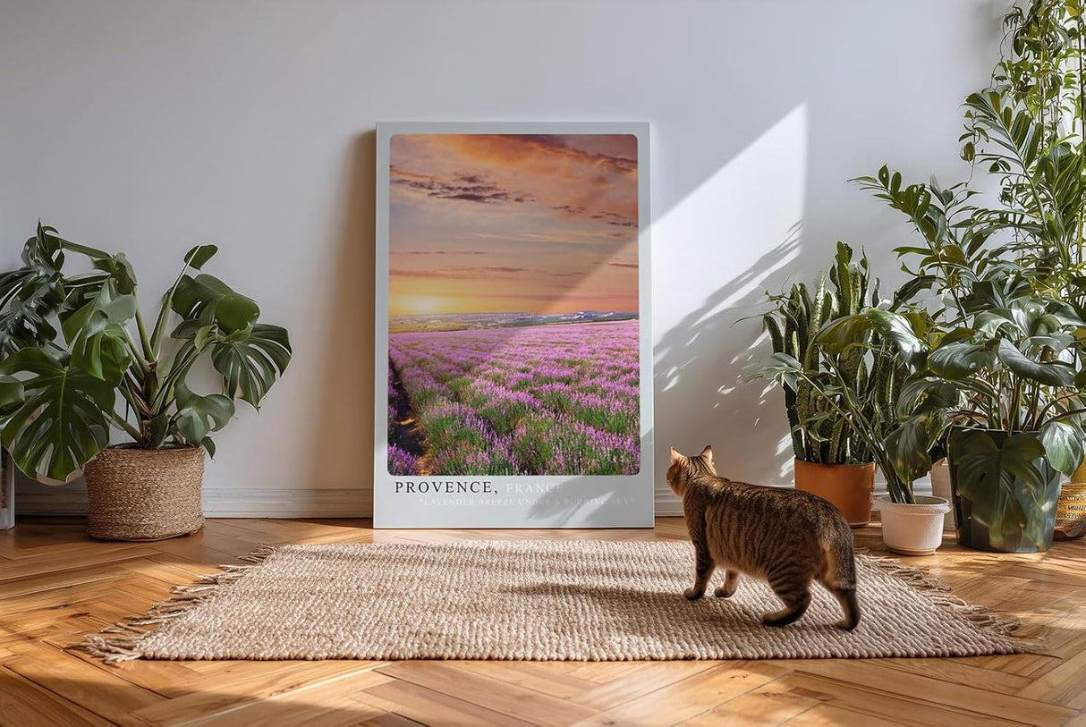 Paul Sinus Kunstdruck 40x60cm Lavendelfeld Provence Frankreich Sonnenuntergang Natur Provence France