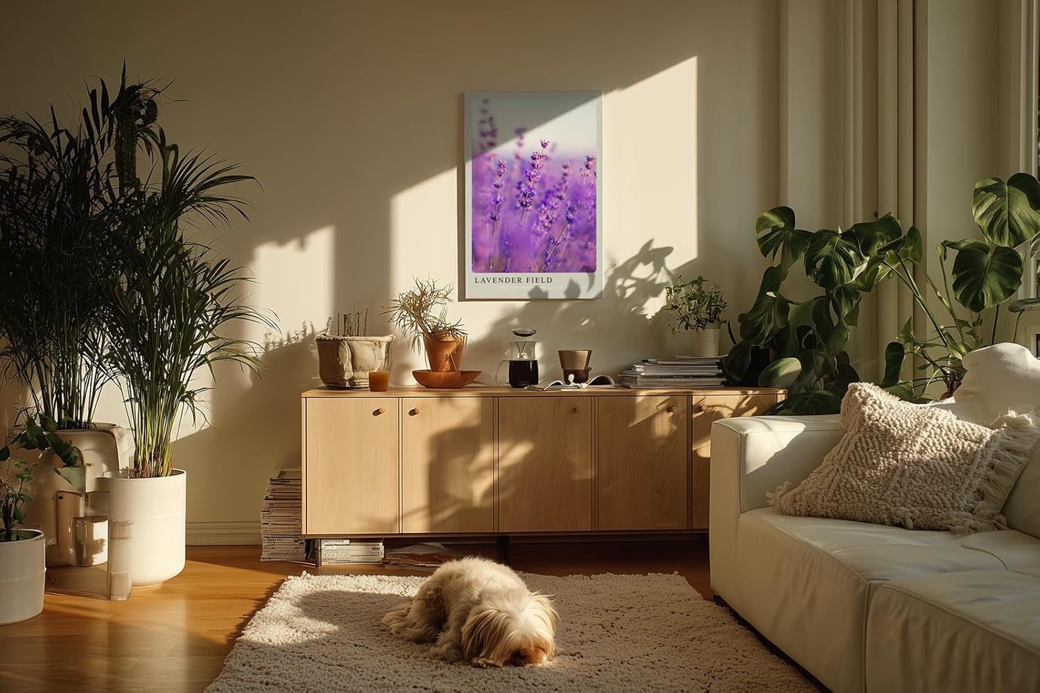 Paul Sinus Kunstdruck 40x60cm Lavender Field – Nahaufnahme blühender Lavendelzweige im Sommerlicht