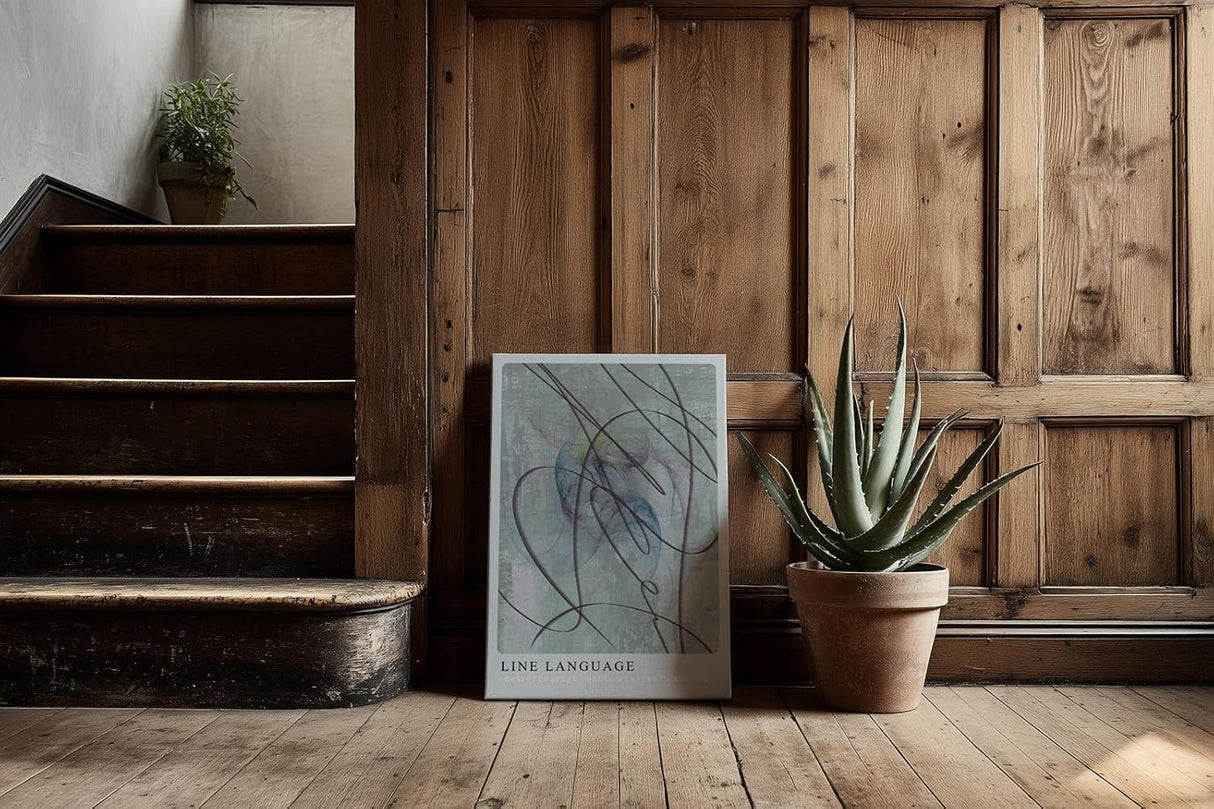 Paul Sinus Kunstdruck 40x60cm Line Language Linien Bewegung Geste Abstrakt Pastell Struktur