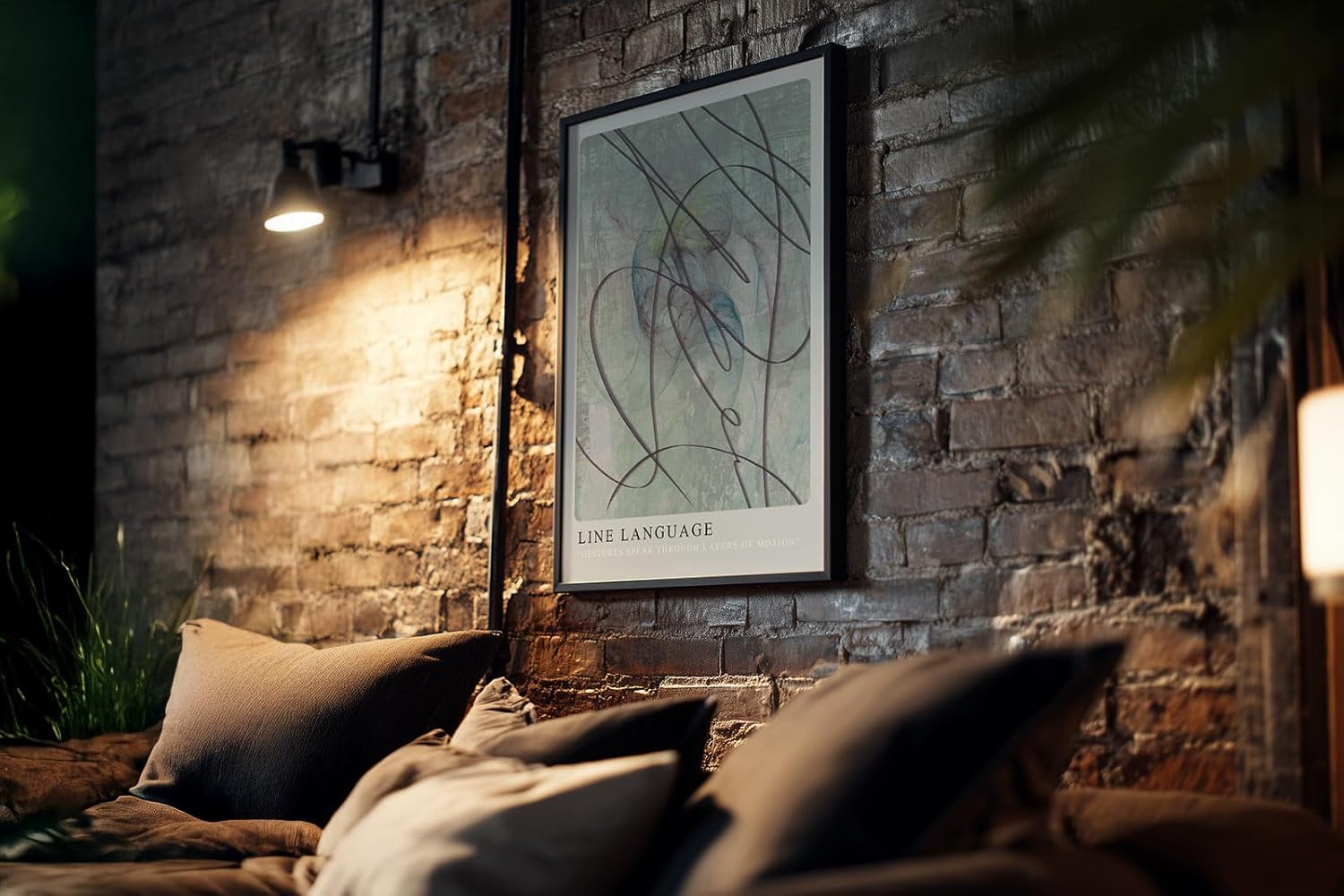 Paul Sinus Kunstdruck 40x60cm Line Language Linien Bewegung Geste Abstrakt Pastell Struktur