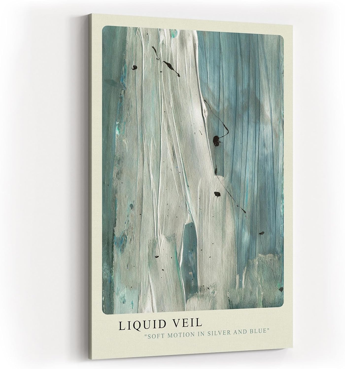 Paul Sinus Kunstdruck 40x60cm Liquid Veil Blau Silber Struktur Textur Fluss Bewegung Abstrakt