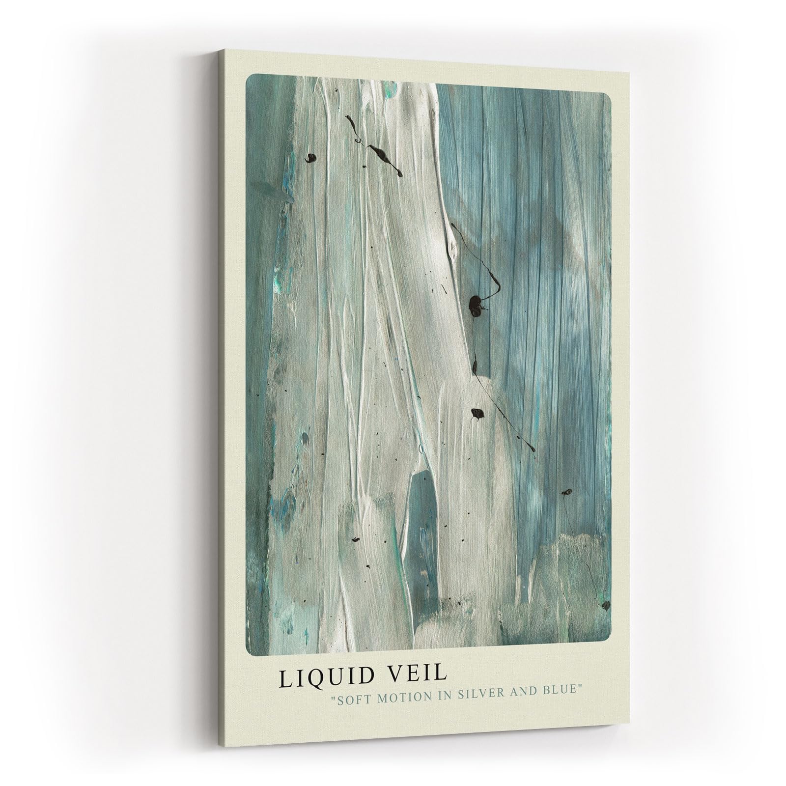 Paul Sinus Kunstdruck 40x60cm Liquid Veil Blau Silber Struktur Textur Fluss Bewegung Abstrakt