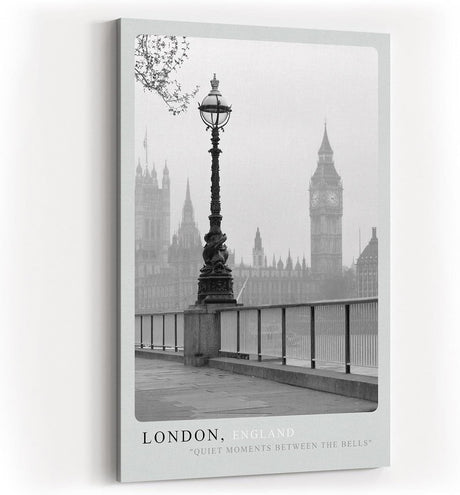Paul Sinus Kunstdruck 40x60cm London England Big Ben Schwarzweiß Stadt Nostalgie Regen