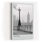 Paul Sinus Kunstdruck 40x60cm London England Big Ben Schwarzweiß Stadt Nostalgie Regen