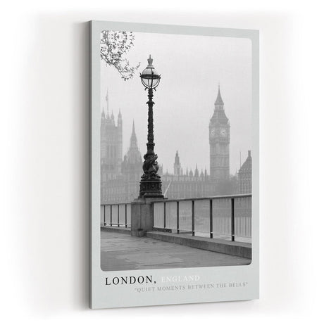Paul Sinus Kunstdruck 40x60cm London England Big Ben Schwarzweiß Stadt Nostalgie Regen