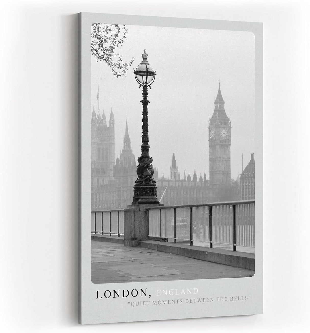 Paul Sinus Kunstdruck 40x60cm London England Big Ben Schwarzweiß Stadt Nostalgie Regen