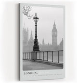 Paul Sinus Kunstdruck 40x60cm London England Big Ben Schwarzweiß Stadt Nostalgie Regen