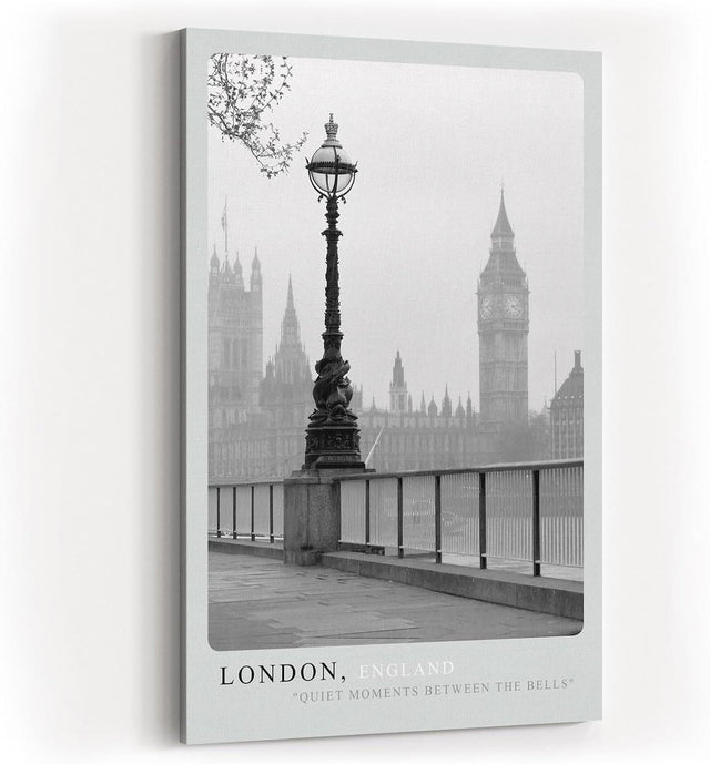 Paul Sinus Kunstdruck 40x60cm London England Big Ben Schwarzweiß Stadt Nostalgie Regen
