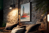Paul Sinus Kunstdruck 40x60cm London England mit Big Ben und Lichtern moderner Fahrzeuge
