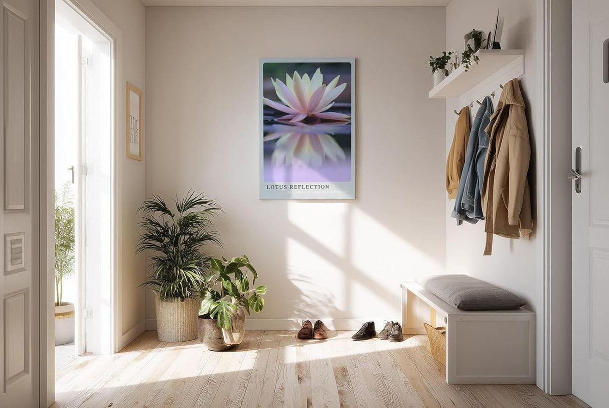 Paul Sinus Kunstdruck 40x60cm Lotus Blume Wasser Spiegelung Ruhe Zen Meditativ Lotus Reflection