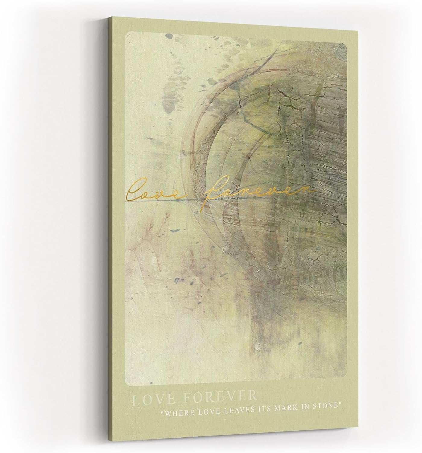 Paul Sinus Kunstdruck 40x60cm Love Forever Stein Beige Schrift Emotion Erinnerung Zeit