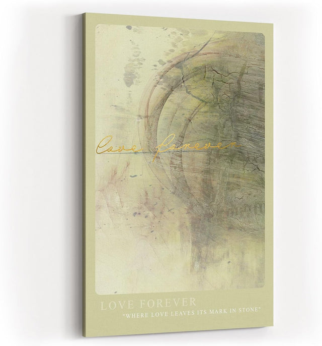 Paul Sinus Kunstdruck 40x60cm Love Forever Stein Beige Schrift Emotion Erinnerung Zeit