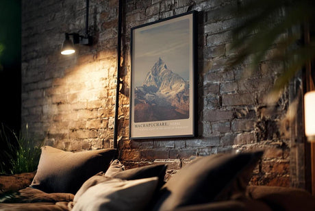 Paul Sinus Kunstdruck 40x60cm Machapuchare mit Himalaya-Gipfel in Nepal vor ruhigem Himmel