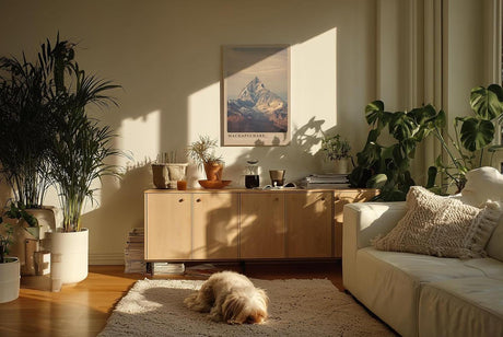 Paul Sinus Kunstdruck 40x60cm Machapuchare mit Himalaya-Gipfel in Nepal vor ruhigem Himmel