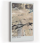 Paul Sinus Kunstdruck 40x60cm Mail Dust mit Briefmarkenfragmenten und dynamischer Farbstruktur