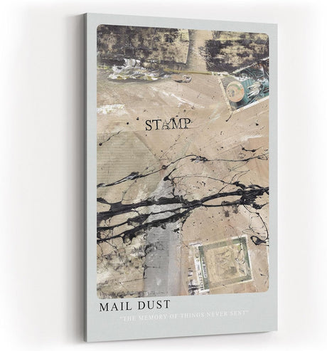 Paul Sinus Kunstdruck 40x60cm Mail Dust mit Briefmarkenfragmenten und dynamischer Farbstruktur