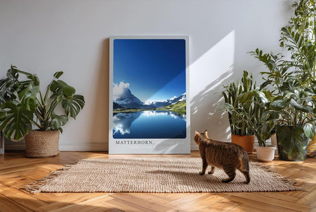 Paul Sinus Kunstdruck 40x60cm Matterhorn – Schweizer Berglandschaft mit Spiegelung im klaren Bergsee