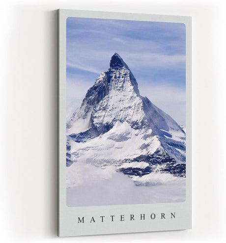Paul Sinus Kunstdruck 40x60cm Matterhorn – winterliches Bergmassiv mit Schneegipfel und Wolkenstruktur