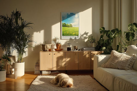 Paul Sinus Kunstdruck 40x60cm Meadow in Bloom Blumenwiese Frühling Natur Himmel Sonnenlicht
