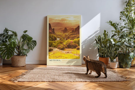 Paul Sinus Kunstdruck 40x60cm Meteora Griechenland Sonnenuntergang Gebirge Felsenklöster Panorama Naturgewalt