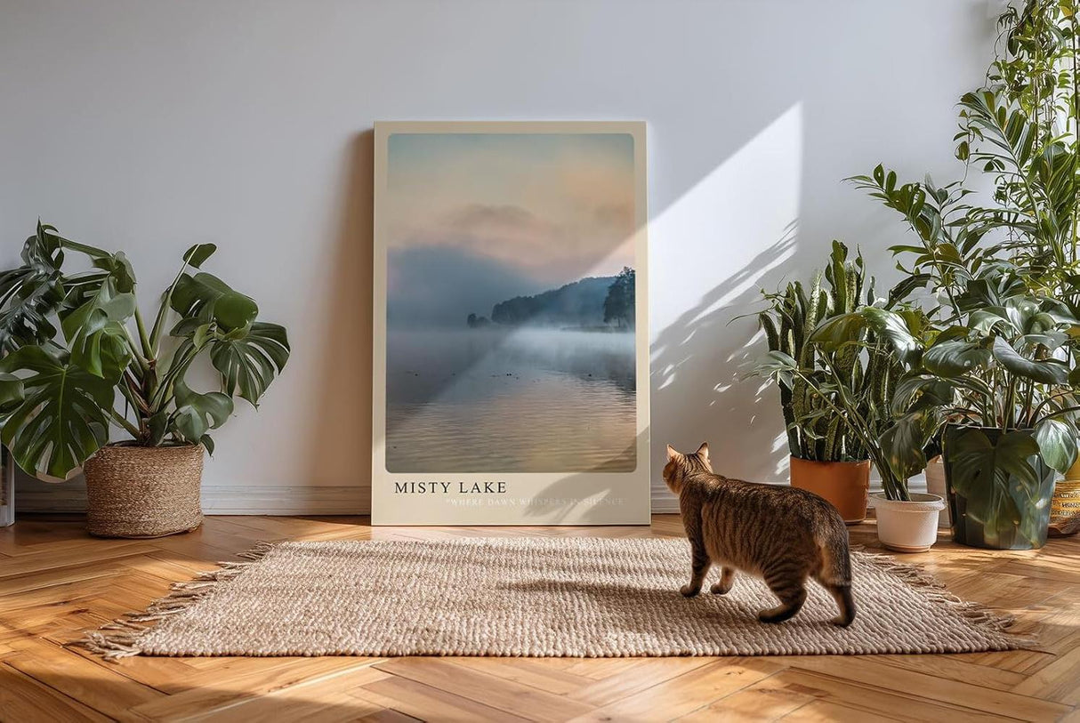 Paul Sinus Kunstdruck 40x60cm Misty Lake – nebliger See im sanften Morgenlicht