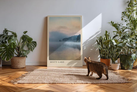 Paul Sinus Kunstdruck 40x60cm Misty Lake – nebliger See im sanften Morgenlicht