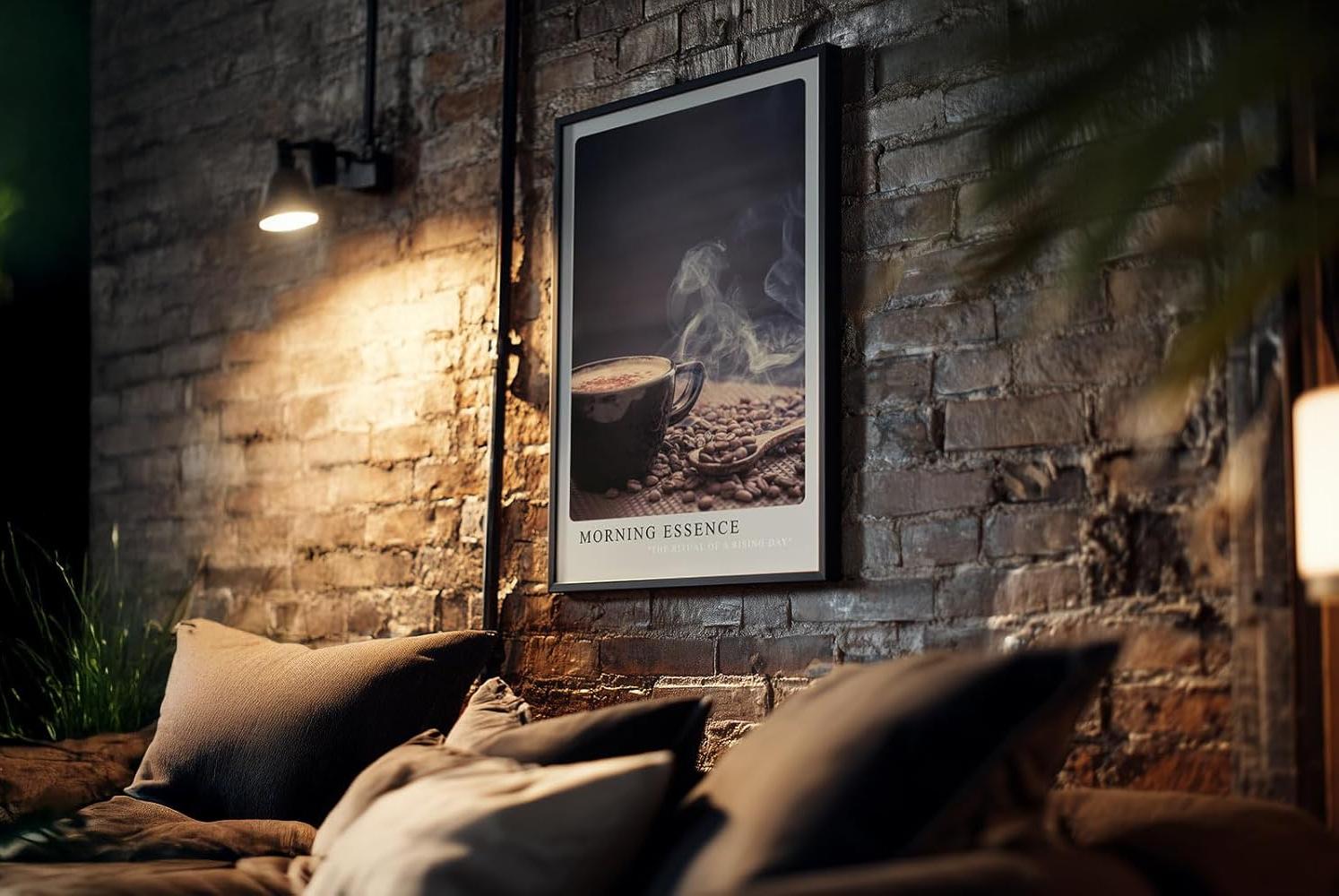 Paul Sinus Kunstdruck 40x60cm Morning Essence mit dampfender Kaffeetasse und Bohnen