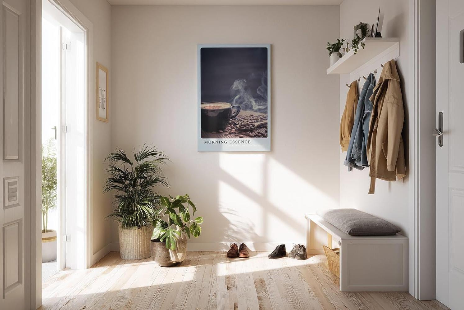 Paul Sinus Kunstdruck 40x60cm Morning Essence mit dampfender Kaffeetasse und Bohnen