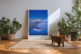 Paul Sinus Kunstdruck 40x60cm Mount Fuji mit Spiegelung im See und blauem Himmel