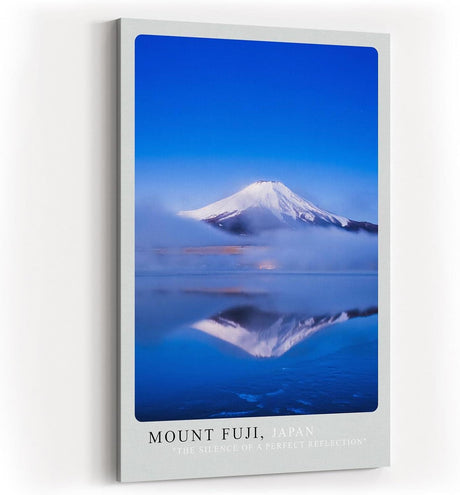 Paul Sinus Kunstdruck 40x60cm Mount Fuji mit Spiegelung im See und blauem Himmel
