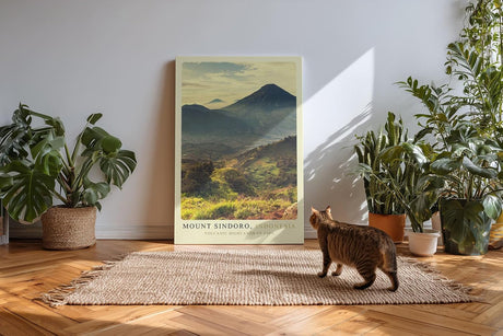 Paul Sinus Kunstdruck 40x60cm Mount Sindoro Indonesia Vulkanlandschaft auf Java im Morgenlicht mit tropischer Vegetation