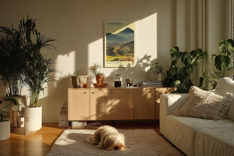 Paul Sinus Kunstdruck 40x60cm Mount Sindoro Indonesia Vulkanlandschaft auf Java im Morgenlicht mit tropischer Vegetation