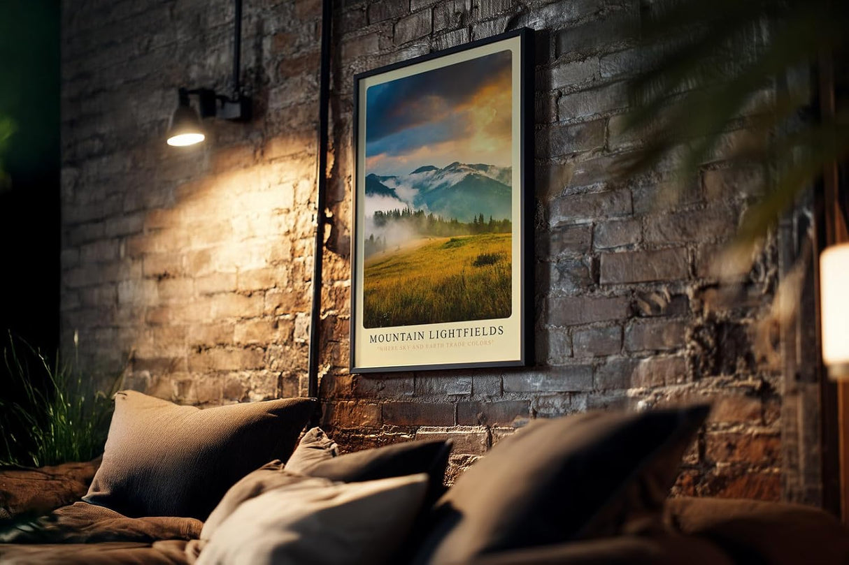 Paul Sinus Kunstdruck 40x60cm Mountain Lightfields Sonnenaufgang Berglandschaft Natur Himmel Nebel Panorama