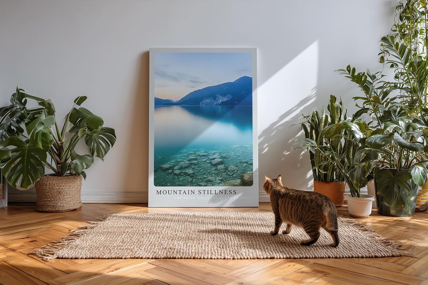 Paul Sinus Kunstdruck 40x60cm Mountain Stillness Ruhiger Bergsee mit Spiegelung und klarem Wasser