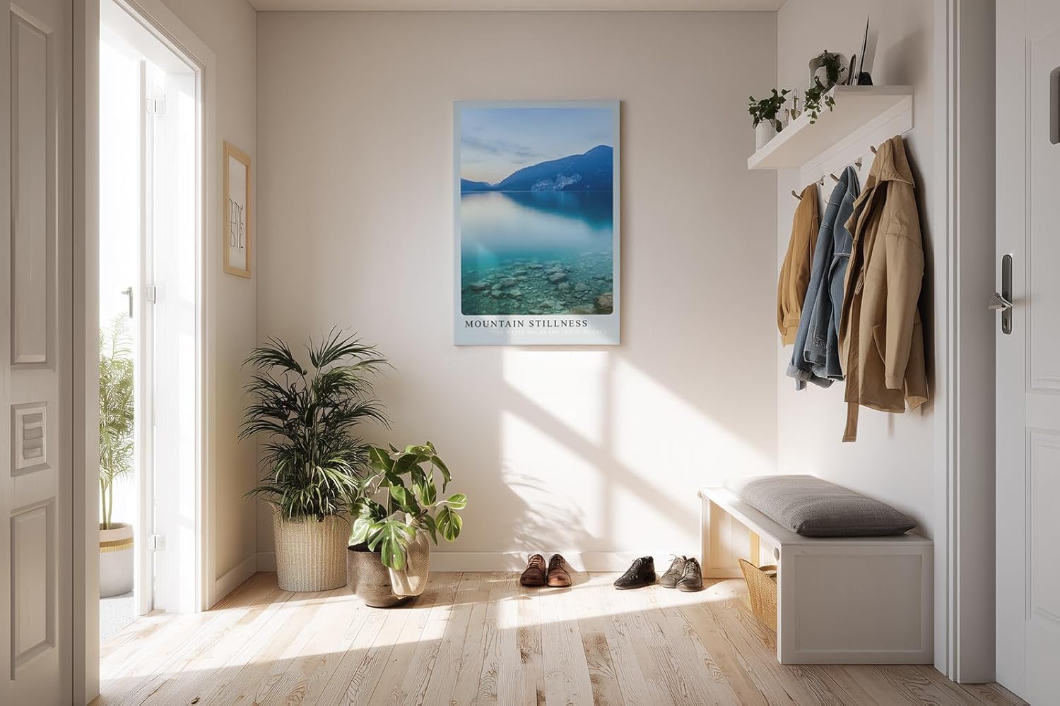 Paul Sinus Kunstdruck 40x60cm Mountain Stillness Ruhiger Bergsee mit Spiegelung und klarem Wasser