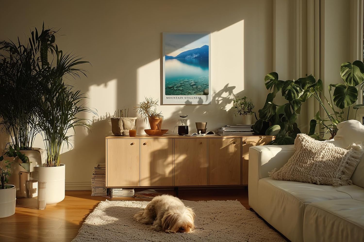 Paul Sinus Kunstdruck 40x60cm Mountain Stillness Ruhiger Bergsee mit Spiegelung und klarem Wasser