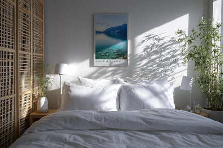Paul Sinus Kunstdruck 40x60cm Mountain Stillness Ruhiger Bergsee mit Spiegelung und klarem Wasser