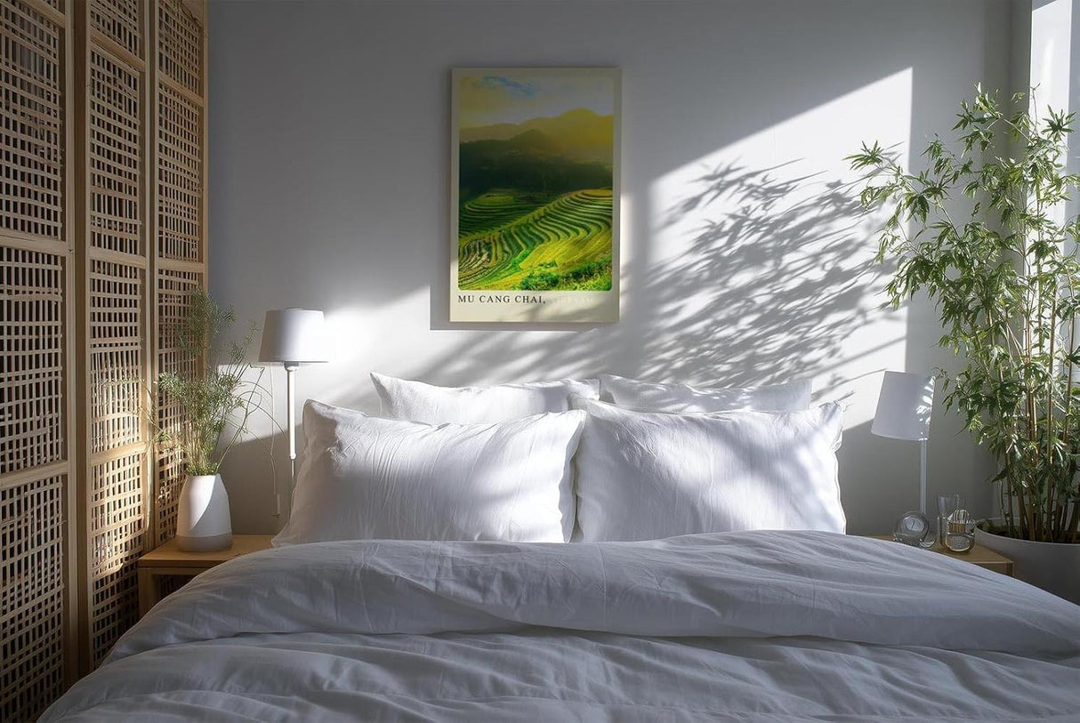 Paul Sinus Kunstdruck 40x60cm Mu Cang Chai – leuchtende Reisterrassen im Sonnenlicht in Vietnam
