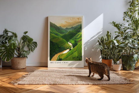 Paul Sinus Kunstdruck 40x60cm Mu Cang Chai Vietnam Reisterrassen Natur Landschaft Sonnenuntergang